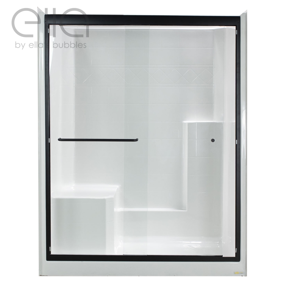 Duo 55 In. X 70 In. Framed Sliding Shower Door With 6 Mm Clear Glass Without Handle