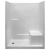 Basic 60 In. X 36 In. X 77 In. Acrylx 1-piece Right Low Threshold Shower Wall And Shower Pan In White With Right Seat