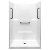 Liberty 48 In. X 37 In. X 80 In. Acrylx 1-piece Shower Wall And Shower Pan In White With 3 Loose Grab Bars,center Drain