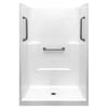 Liberty 48 In. X 37 In. X 80 In. Acrylx 1-piece Shower Wall And Shower Pan In White With 3 Loose Grab Bars,center Drain