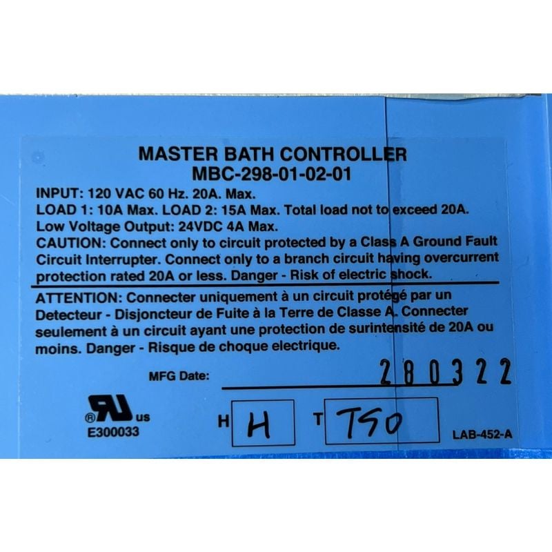 Nuwhirl Master Bath Controller 20a