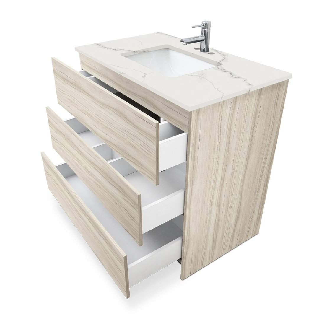 Ella Element Standing Vanity With Quartz Top