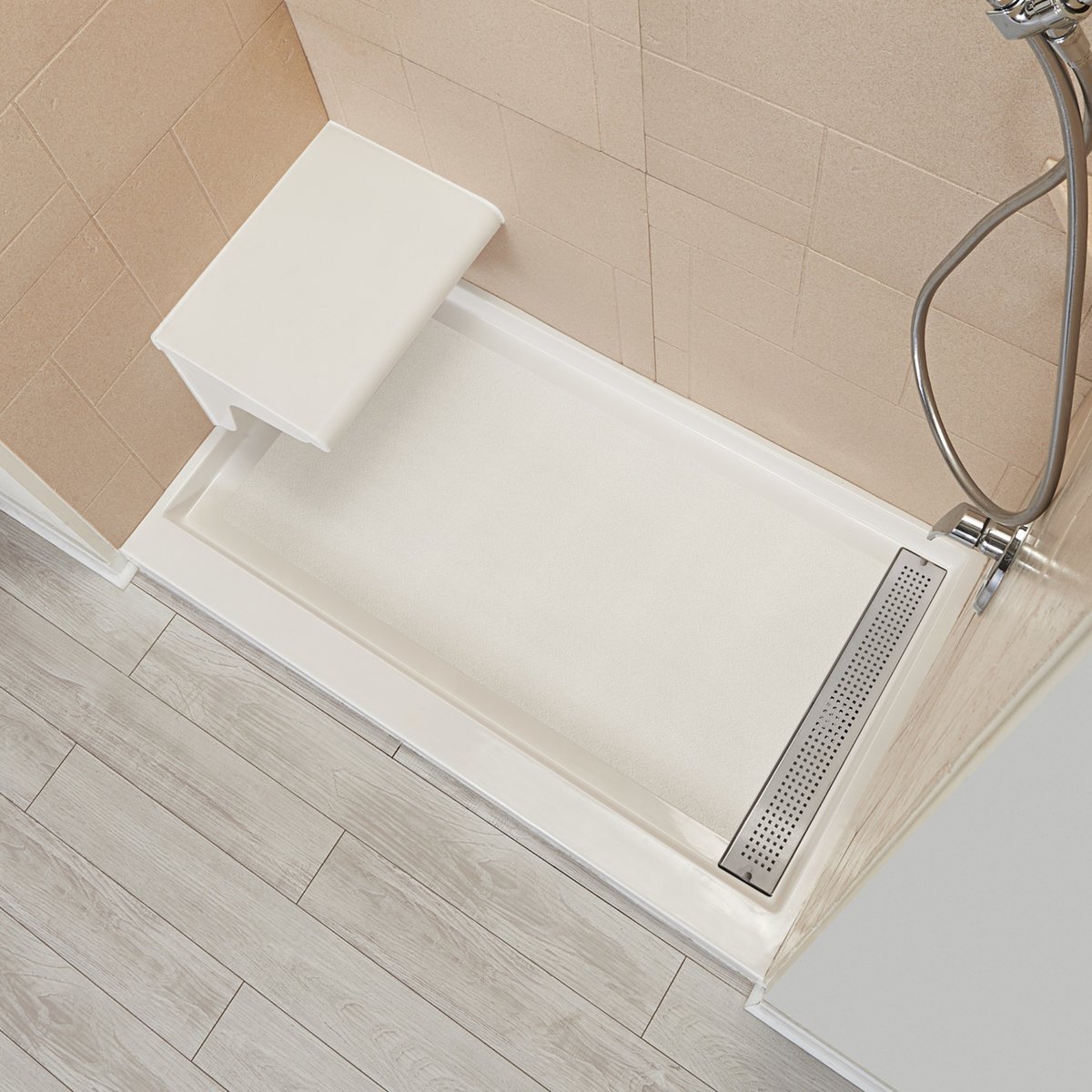 Sale! Cultured Marble Trench Drain Shower Base 36″x60″ And 30″x60″- 20%