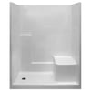 white, low threshold shower designed for easy accessibility for elderly, disabled, and handicapped people