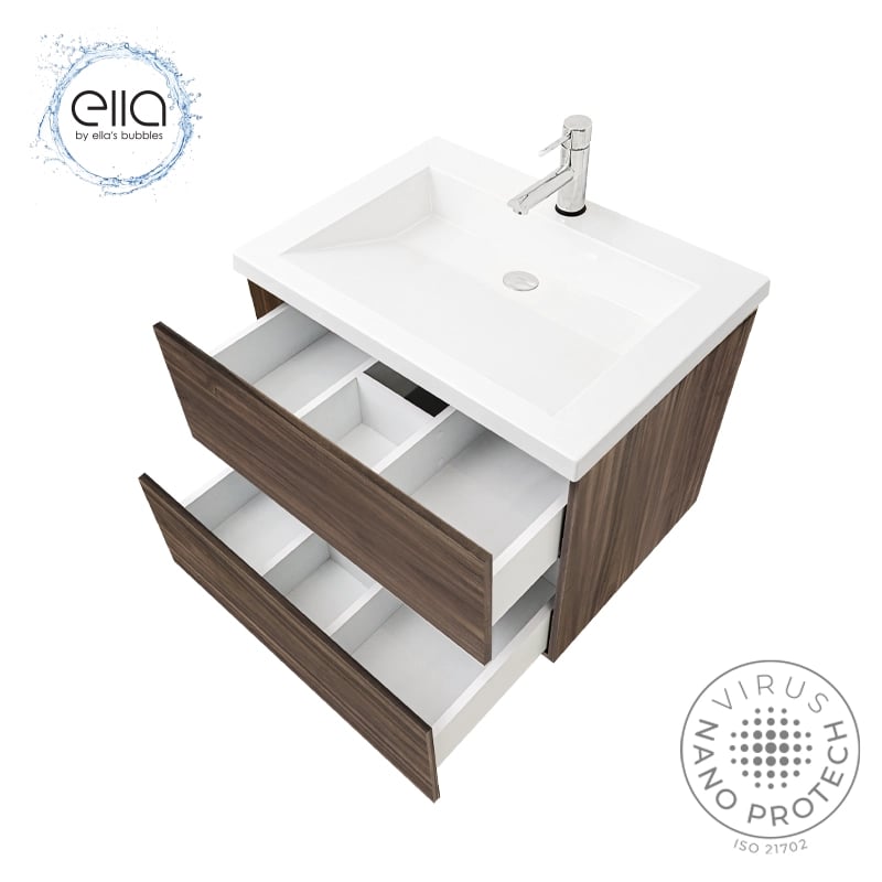 Ella Floating Vanity Bathroom Vanity and Cultured Marble Top 30″x19″