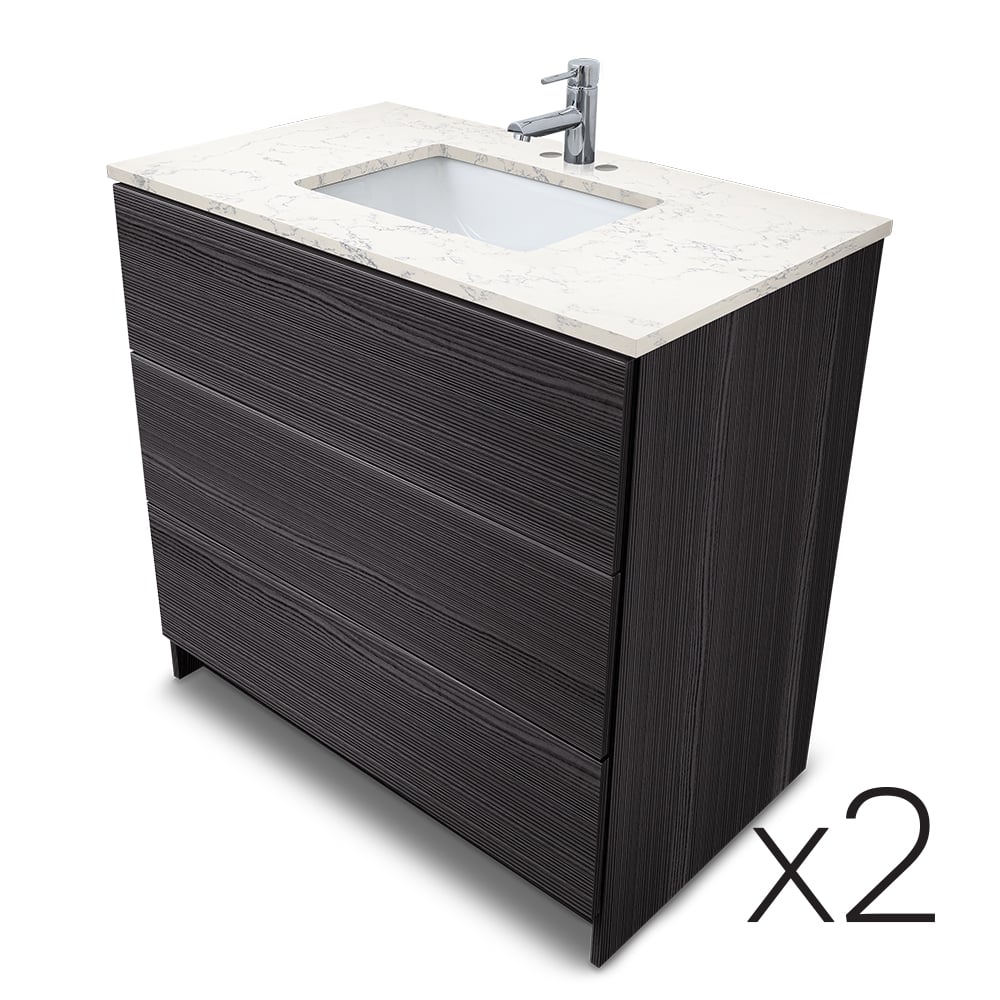 Element Standing 36″ Vanity With Quartz Top Combo