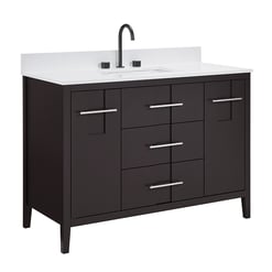 Florence Modern Standing Bathroom Vanity with Solid White Quartz Top