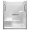 Liberty 60 In. X 36 In. X 77 In. Acrylx 1-piece Shower Kit With Shower Wall And Shower Pan In White Left Seat, 3 Loose Grab Bars