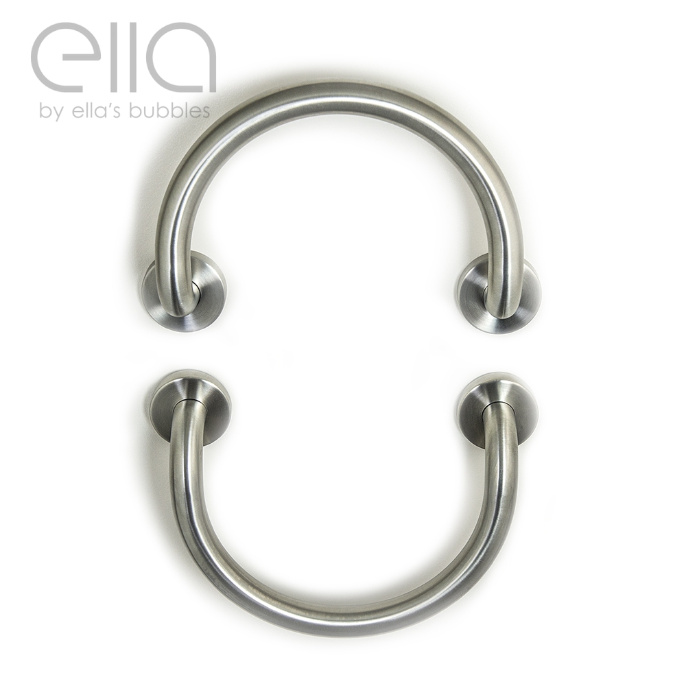 Ella Modern Brushed Stainless Steel 12”x1 ¼” Circle Grab Bar And 20”x1 ¼” Dual Bent Grab Bars – To 60% Off