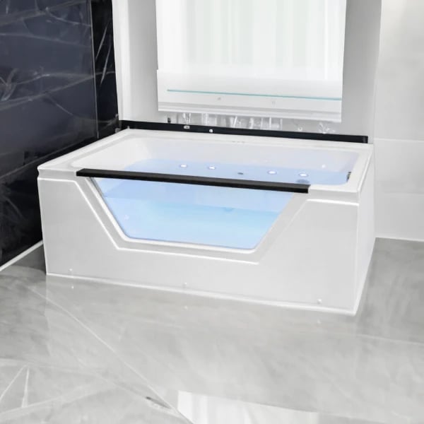 Alcove Acrylic Freestanding Rectangular Infusion Bathtub Tub Hydro