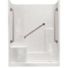 Liberty 60 In. X 33 In. X 77 In. 3-piece Low Threshold Shower Kit In White With Left Seat, 3 Grab Bars And Right Drain