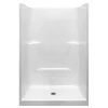 Basic 42 In. X 42 In. X 80 In. Acrylx 1-piece Low Threshold Shower Walls And Shower Pan In White With Center Drain