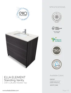 Ella Element Standing Vanity With Cultured Marble Top
